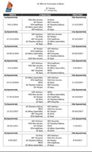 Το πρόγραμμα των αγώνων του Άθλου Ορεστιάδας για την Α2 εθνική κατηγορία.